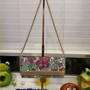 Rare Coach Ashley Iris floral slim Envelope wallet. With personal added touches